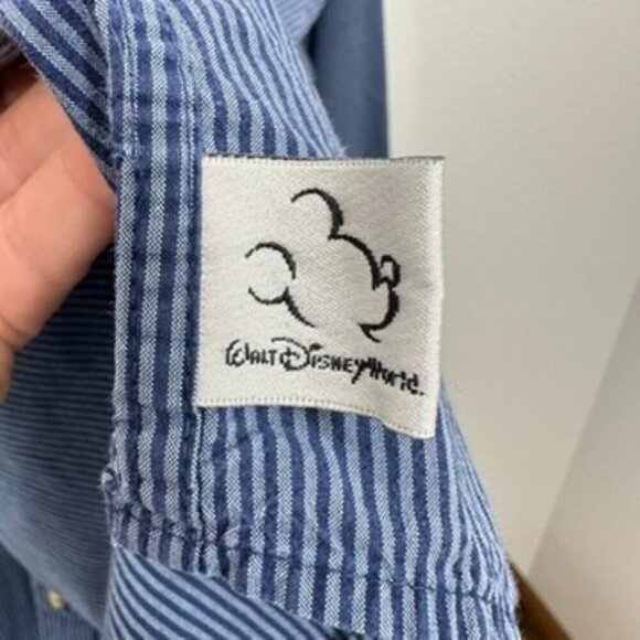 Mickey Inc. Mickey Mouse Disney Men's Size XL Blue Striped Button Down Shirt - Picture 7 of 8